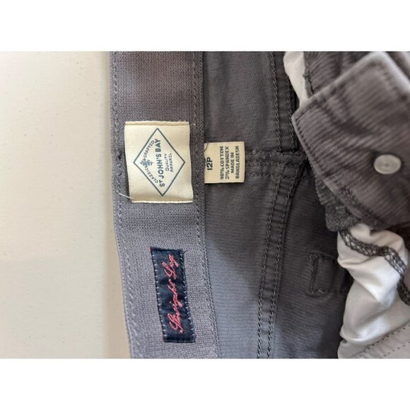 St. John's Bay Sz 12P Grey Corduroy Straight Leg Thin Wale Pants - Picture 5 of 6